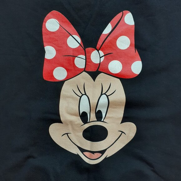 Minnie Mouse Polka Dot Bow - New Small Black Sweatshirt - Picture 3 of 5